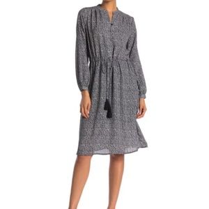 Threads & states long sleeve printed midi dress M